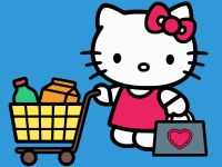 Hello Kitty alışveriş boyama oyunu